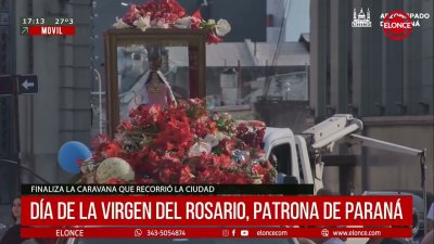 Llegada de la Virgen del Rosario a la Catedral luego de la caravana